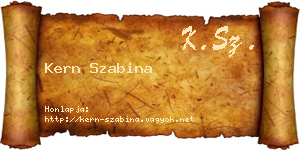 Kern Szabina névjegykártya